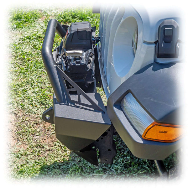 Front Bumper with Bolt-On Bull Bar and Skid Plate for Jeep Wrangler JK, JL, and Gladiator JT