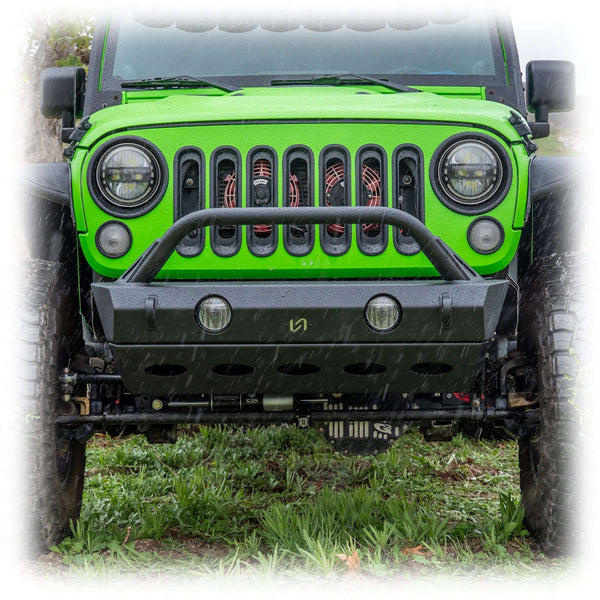Front Bumper with Full Skid Plate for Jeep Wrangler JK, JL, and Gladiator JT
