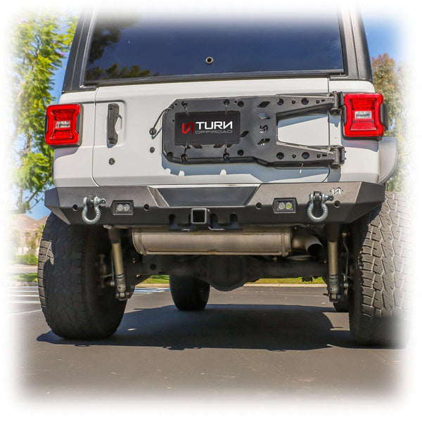 Rear Bumper with LED Pod Lights and Hitch Receiver for Jeep Wrangler JL