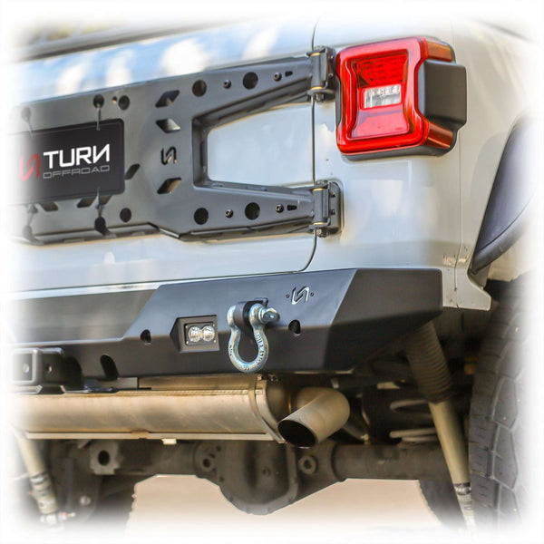 Rear Bumper with LED Pod Lights and Hitch Receiver for Jeep Wrangler JL