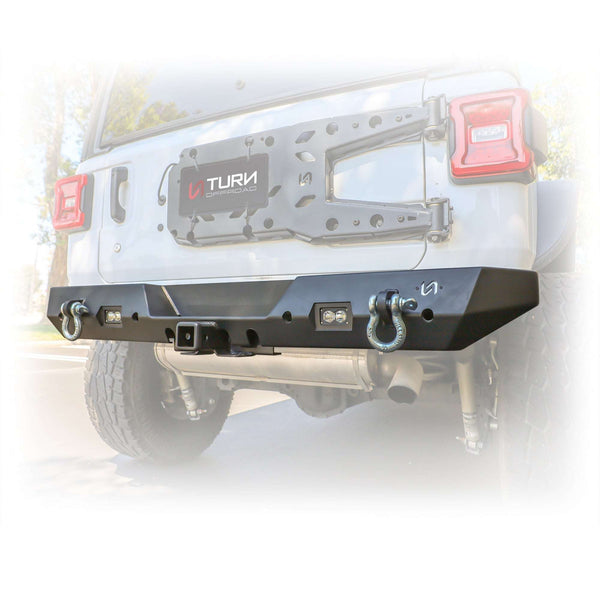 Rear Bumper with LED Pod Lights and Hitch Receiver for Jeep Wrangler JL