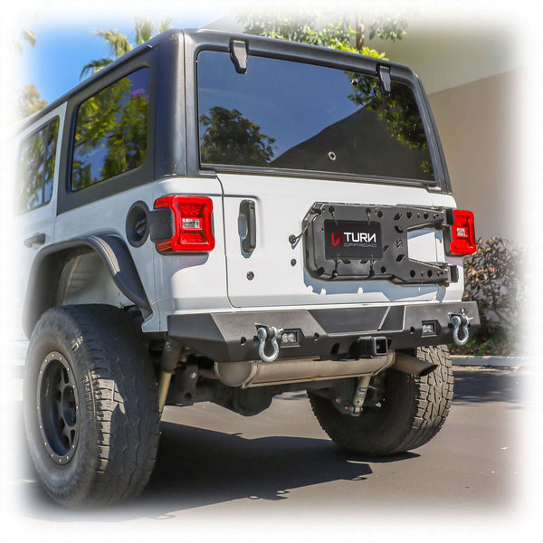 Rear Bumper with LED Pod Lights and Hitch Receiver for Jeep Wrangler JL