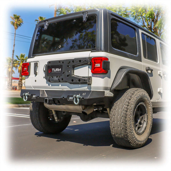 Rear Bumper with LED Pod Lights and Hitch Receiver for Jeep Wrangler JL