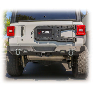 2018+ Jeep Wrangler JL Rear Bumper with LED Pod Lights & Hitch Receiver — Turn Offroad