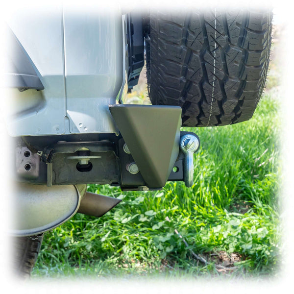 2018+ Jeep Wrangler JL Minimalist Rear Bumper with LED Pod Lights & Hitch — Turn Offroad