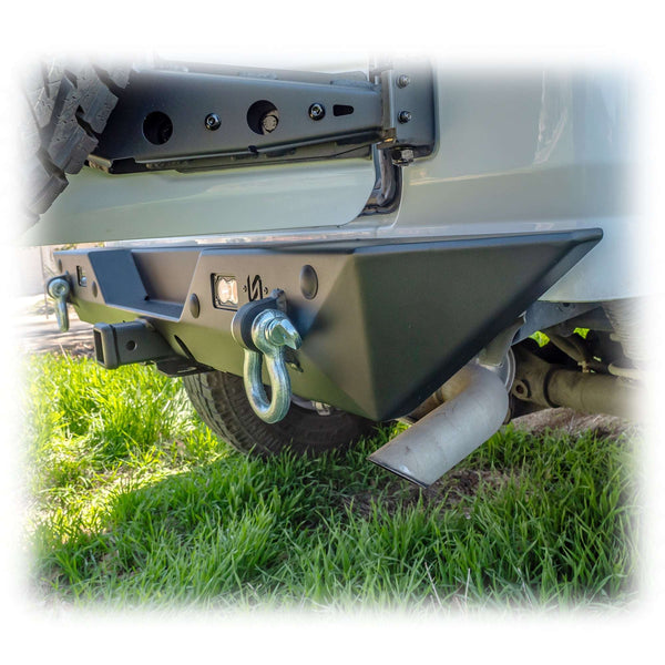 2018+ Jeep Wrangler JL Minimalist Rear Bumper with LED Pod Lights & Hitch — Turn Offroad