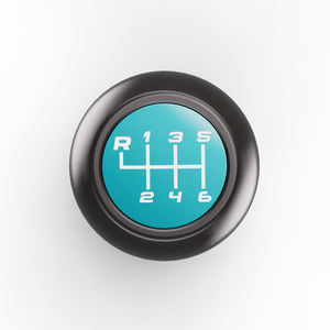 Jeep JL/JT shift knob in Light Blue, top view