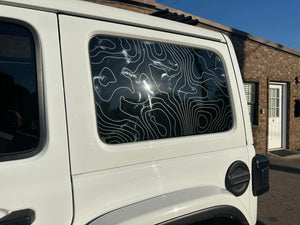 Jeep Wrangler JL Rear Door & Window Decal — Topographical — L&B Designworks