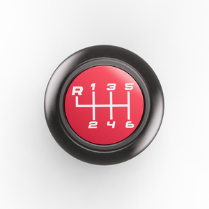 Jeep JL/JT shift knob in Red, top view