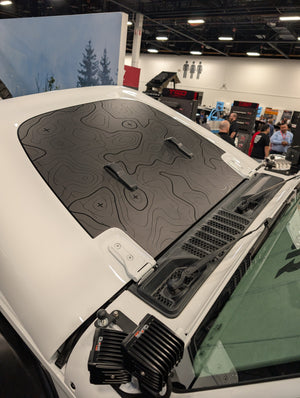 Jeep Wrangler JL & Gladiator JT Hood Decal — Topographic Full Color Line Blackout — L&B Designworks