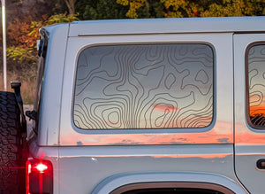 Jeep Wrangler JL Rear Door & Window Decal — Topographical — L&B Designworks