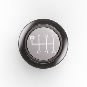 Jeep JL/JT shift knob in Silver, top view