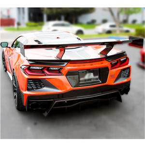 2020+ Chevrolet Corvette C8 Rear Trunk GT Wing — Bull Boost AP Style Dry Carbon Fiber