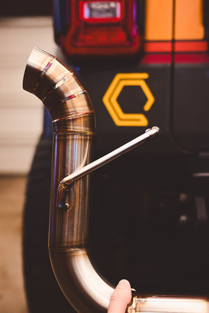 Jeep Wrangler JL 304SS Axle-Back Exhaust — welds and construction detail