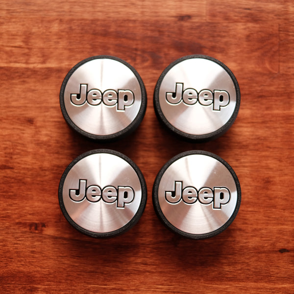 Jeep JL & JT Brushed Center Caps w/ Adapters