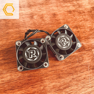 40mm Aluminum Fan for Arrma 40Forty Fan Kit — installed in fan kit