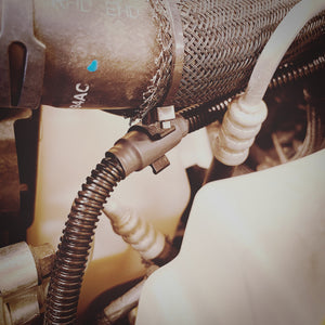 JK/JKU Vacuum Pump Relocation Kit — before and after comparison