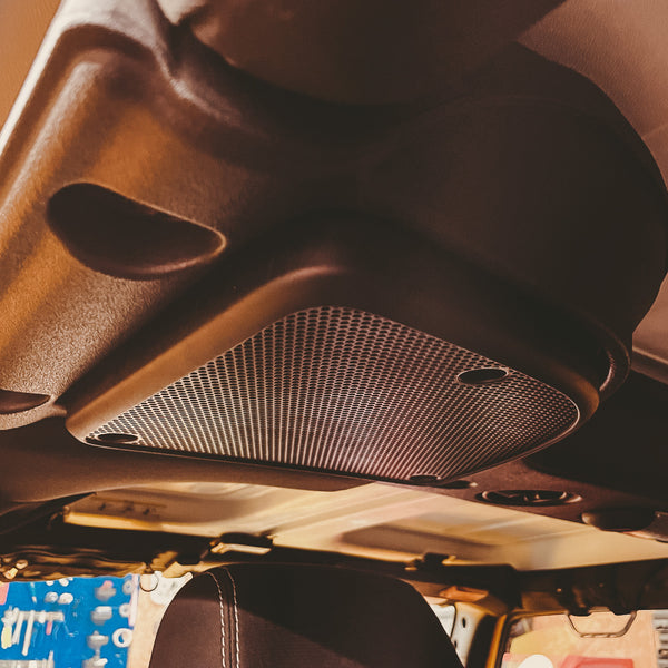 Campsite Carbon Jeep Wrangler 3D printed sound bar grill spacers JK JKU Speaker Infinity Rockford Fosgate Kicker 